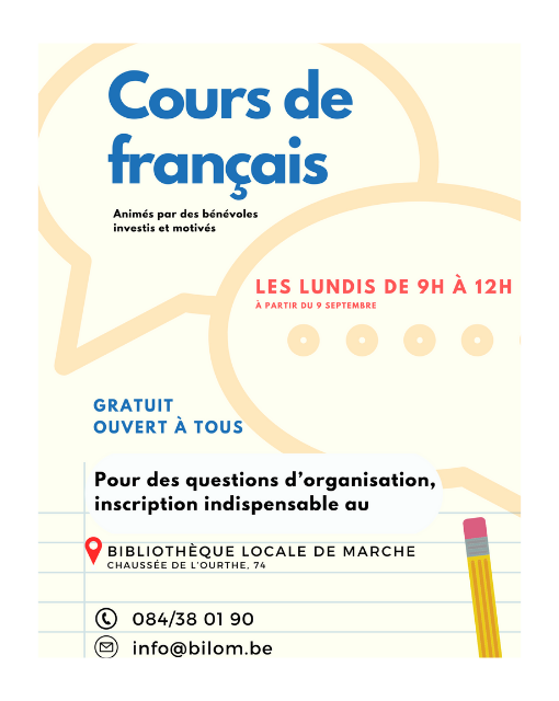Illustration : Cours de français